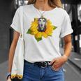 ポケットの中の犬 花 サルーキ Tシャツ 彼女への贈り物