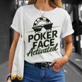 ポーカーフェイス活性化テキサスホールデムポーカーカード愛好家。 Tシャツ 彼女への贈り物