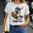 マガモのアヒル 野球愛好家 アヒル 野球 Tシャツ 彼女への贈り物