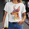 ミニチュア ピンシャー 犬 ペット カラフル ミニチュア ピンシャー Tシャツ 彼女への贈り物