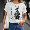ミニチュアピンシャー 侍戦士 日本の浮世絵 アートドッグ Tシャツ 彼女への贈り物