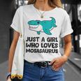 モササウルスが好きな女の子だけ Tシャツ 彼女への贈り物
