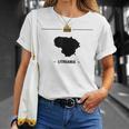 リトアニアの国旗、地図と国名リトアニア。 Tシャツ 彼女への贈り物