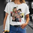 レトロコミックキス、コラージュ、ビンテージポップアートキスコミックスタイル 長袖tシャツ Tシャツ 彼女への贈り物