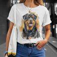 ロットワイラー 犬 モチーフ ペット アートワーク カラフル ロットワイラー Tシャツ 彼女への贈り物