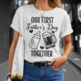 初めての父の日 Together Beer First Time Dad Tシャツ 彼女への贈り物