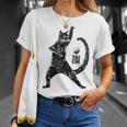 太極拳の練習をしている陽気な猫 陰陽 Tシャツ 彼女への贈り物