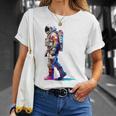 宇宙飛行士 宇宙モチーフ カラフル 宇宙飛行士 Tシャツ 彼女への贈り物
