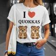 小さな赤ちゃんクオッカのユーモア動物は大好きです私はクオッカが大好きです Tシャツ 彼女への贈り物