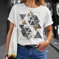 幾何学図形 抽象 モダンアート ヴィンテージ 三角形 Tシャツ 彼女への贈り物