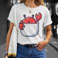 愛らしい かわいい ちび 和 ポケット カワイイ カニ Tシャツ 彼女への贈り物