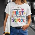 新学期 ハッピー 初日 学校 男の子 女の子 先生 Tシャツ 彼女への贈り物