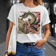 日本 浮世絵 桜 着物 竜 綺麗 日本髪 Tシャツ 彼女への贈り物