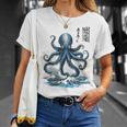 日本のタコ浮世絵 海の美 木版画 Tシャツ 彼女への贈り物