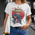 日本の侍 猫戦士 浮世侍 バックプリント Tシャツ 彼女への贈り物