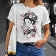 日本の芸者アートグラフィックtシャツ メンズ レディース キッズ Tシャツ 彼女への贈り物