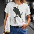 日本美術、浮世絵、河鍋暁斎、カラス 、レトロ、日本文化 Tシャツ 彼女への贈り物