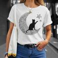 曼荼羅猫tシャツ レディース メンズ ユース 月と星 Tシャツ 彼女への贈り物