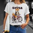 柴犬 いぬ イラスト 柴犬好き 犬好き 自転車 かわいい おもしろ レトロ Ride For Life's Joy 長袖tシャツ Tシャツ 彼女への贈り物