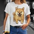 柴犬 犬 ムキッ ムキ顔 水彩 我慢の限界 怒る犬 イラスト おもしろ 長袖tシャツ Tシャツ 彼女への贈り物
