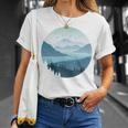 湖 森 風景 山 シルエット 長袖tシャツ Tシャツ 彼女への贈り物
