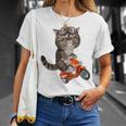猫 ねこ バイク Tシャツ 彼女への贈り物