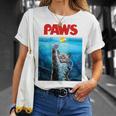 猫 ねこ 海 Paws アヒル Tシャツ 彼女への贈り物