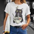 猫 ラーメン 麺 和 ラーメン かわいい 猫 Tシャツ 彼女への贈り物