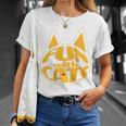 猫と一緒に楽しい！ バックプリント かわいい ねこ好き おもしろ Tシャツ 彼女への贈り物