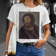 猿のイエスの絵、台無しにされたキリスト、フレスコ、ボッチドアートミーム。 Tシャツ 彼女への贈り物
