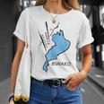 琵琶湖を止めようか大胆な日本のユーモア Tシャツ 彼女への贈り物