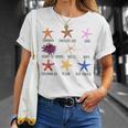 異なるタイプのヒトデの品種コレクション、かわいいヒトデ Lo Tシャツ 彼女への贈り物