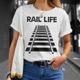 線路付きレールライフ 鉄道作業員と鉄道模型用 Tシャツ 彼女への贈り物
