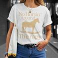 面白い 治療的 乗馬 馬 補助療法 ヒーリング 長袖tシャツ Tシャツ 彼女への贈り物