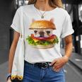 面白いtシャツ フレンチブルドッグ 犬 ハンバーガー メンズ グッズ かわいい おもしろ 面白い 服 ネタ 長袖tシャツ Tシャツ 彼女への贈り物