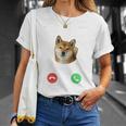 面白いtシャツ 柴犬 着信 イヌ わんこ メンズ 犬好き グッズ かわいい おもしろ 面白い 服 ネタ 長袖tシャツ Tシャツ 彼女への贈り物