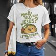 面白いクリスチャンタコス、Wanna Taco 'Bout Jesus Tシャツ 彼女への贈り物