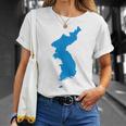 韓国統一旗、韓国統一地図 Tシャツ 彼女への贈り物