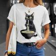 黒猫 ラーメン 麺 和食 Tシャツ 彼女への贈り物
