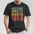 1959年3月から素晴らしい70歳の誕生日プレゼント。 Tシャツ 面白い贈り物