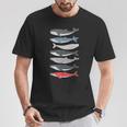 7 Tipos De Ballenas Especies De Razas De Ballenas Amante De Las Ballenas Camiseta unisex Regalos divertidos