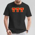 777 スリーセブン【スロット カジノ ラッキー7】数字 文字 シンプル デザイン Tシャツ 面白い贈り物