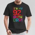 92歳 カラフル Happy Birthday Its My 92Th Birthday Tシャツ 面白い贈り物