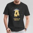 Area 51 Ufoハンターtシャツ エイリアン誘拐 I Want To Believe Tシャツ 面白い贈り物
