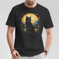 Artan Gogh Gatto Nero Con Nottetellata Per Amanti Dei Gatti Mamma Papà Maglietta Regalos divertidos