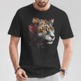 Arte De Flores De Leopardo Leopardo Animal Camiseta unisex Regalos divertidos