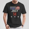 Awesome 7月14日 ヴィンテージ アメリカ国旗 クラシック 7月14日 Tシャツ 面白い贈り物