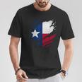 Bandera De Texas Rasgada Del Estado De Tx Camiseta unisex Regalos divertidos