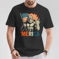 Bigfoot Merica Rock Patriotic American Flag 4Th Of July T-Shirt Unique Gifts