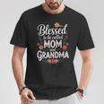 Blessed To Be Called Mom And Grandma Cute Floral T-Shirt Funny Gifts